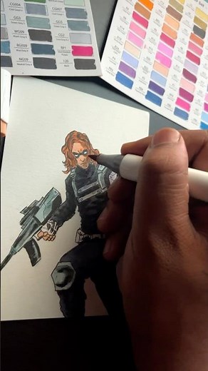 Drawing Winter Soldier | Bucky Barnes from Thunderbolts #avengers #marvel #mcu #fyp