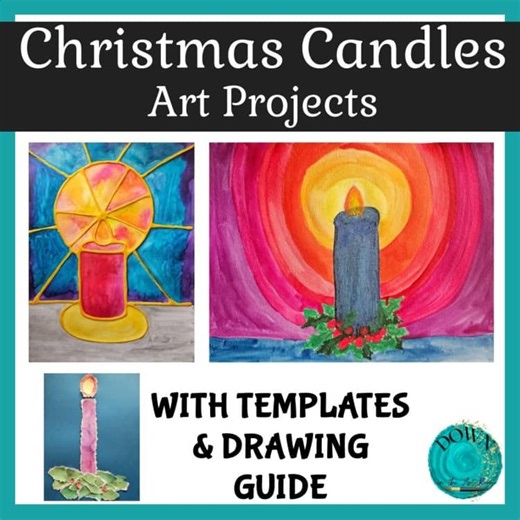 Christmas Candles Art Projects Holiday Art Lesson