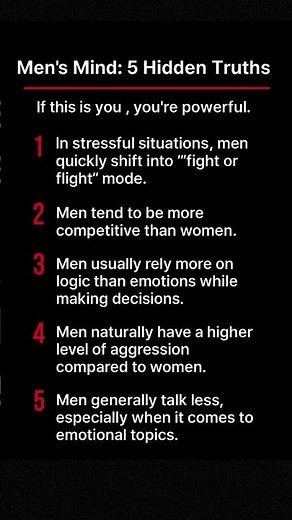 Men’s Mind: 5 Hidden Truths About How Men Think | Psychology Explained #motivation #psycholgyfacts