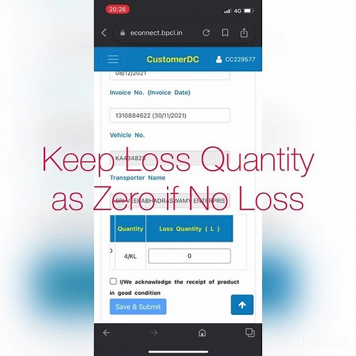 Delivery Confirmation Econnect BPCL