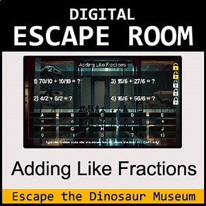 Adding Like Fractions - Digital Escape Room Math Breakout Game
