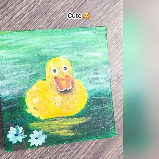 “So Cute and Easy! 🐣 Mini Duck Acrylic Painting Tutorial”