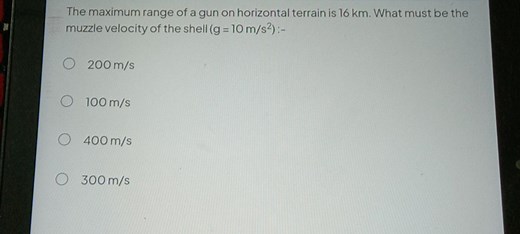 The maximum range of a gun on horizontal terrain is 16 km . Wha... | Filo
