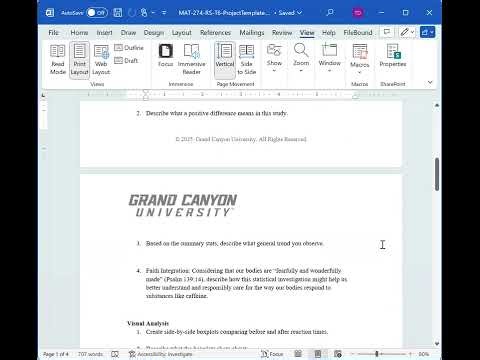 MAT 274 Project A Project Overview