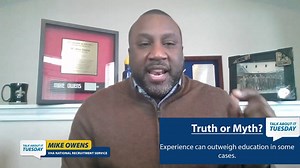 Can work experience be a substitute for education? VA Careers recruiter Mike Owens weighs in on whether this is a truth or a myth. Catch the full episode here: https://bit.ly/3T3EzA1 | VA Careers