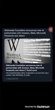 Wikimedia and Wikipedia to announce AI partnerships on its 25th anniversary...