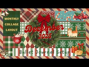 December Monthly Bullet Journal Collage Layout | BuJo 2025