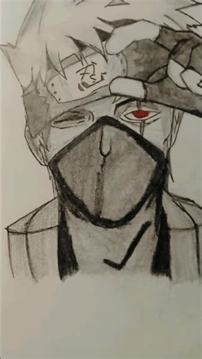 Drawing Kakashi: Easy Steps 🤨 #shorts #drawing #art