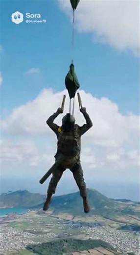 [AI Simulation] High Altitude Military Jump with Personal Weapon | Female Special Forces #special