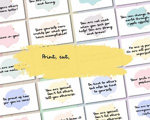 Kindness Cards | Printable Positive Affirmation Note Cards | Words of Encouragement Cards | Gratitude Cards | Lunch Box Notes - Etsy