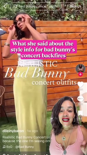 What she said about the style info for bad bunny's concert backfires#badbunny#concert#style#inspo#puertorican