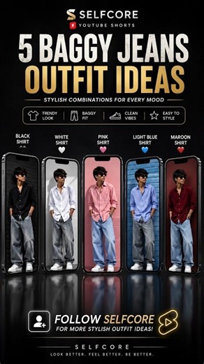 5 Best Baggy Jeans Outfits for Men | Easy Style Combinations #stylemistakes #mensfashion #shirts