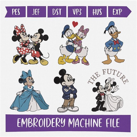 Cartoon Mouse Embroidery Bundle | Character Embroidery Designs for Machine - Etsy