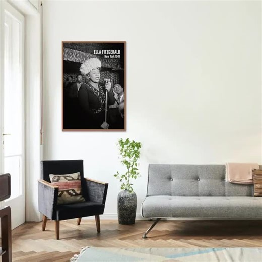 Ella Fitzgerald Jazz Poster: 1950s Music Legend, New York Club Art - Etsy