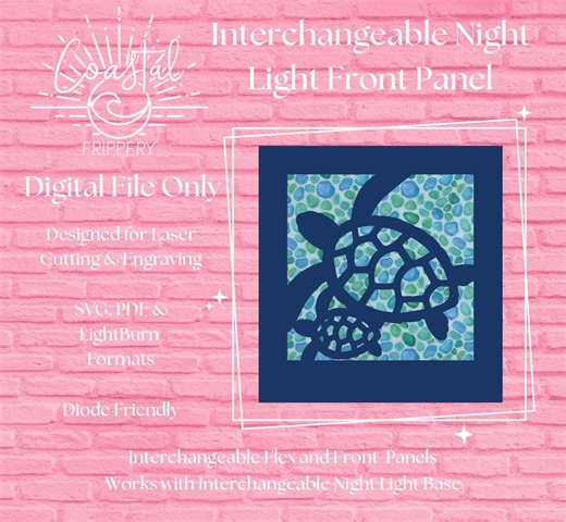 Sea Turtle Night Light Panel With Interchangeable Frame and Flex - Interchangeable Night Light - Diode Friendly DIGITAL File Only - Etsy