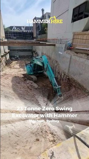 23T Zero Swing Excavator and Hammer Attachment