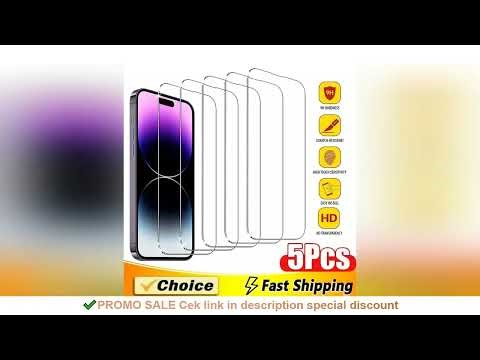 5Pcs Tempered Glass For iPhone 15 13 11 12 14 Pro Max Mini Screen Protector For IPhone 16 17 8 Plus