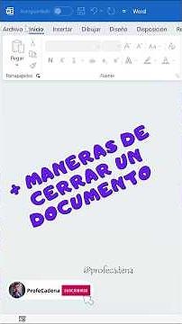 Mas trucos para Cerrar un documento word #wordtips #word365 #profecadena #cerrarword