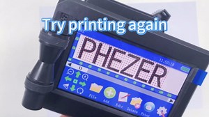 Phezer Handheld Inkjet Printer Gun P15U with Quick-Drying Ink Cartridge, 0.5inch/12.7mm Nozzle Portable Handheld Printer for Text/Barcode/Logo/QR/Counter/Number/Date (with JS62 Cartridge)