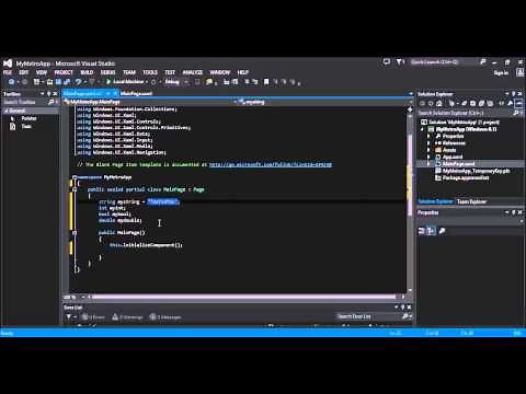 Windows 8 Metro Development - Tutorial 1 - First app & Variables