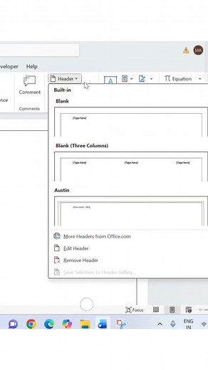How to header and footer add Ms office #msword #shorts