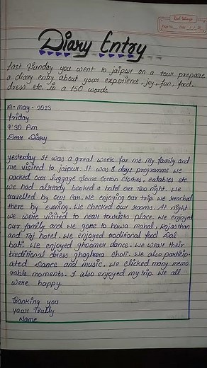 diary entry l diary entry format l diary entry on last Sunday l diary entry class 8 ll #lastsunday