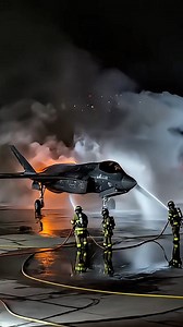 Crazy F-35A fire being put out by the fire department #f35 #f35a #AviationNews #aviationlovers | Aviation World