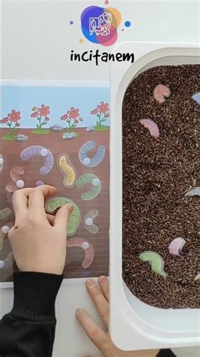 Printable Worm Sensory Bin Activity for Toddlers, Preschool Fine Motor Matching Game,Spring Learning