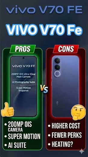 Vivo V70 FE Ke Pros & Cons Jo Koi Nahi Bata Raha! #smartphone #tech