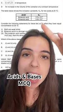 Acids & Bases MCQ Grade 12 Chemistry #chemistry #acid #base #grade12