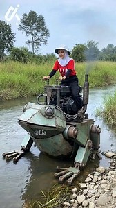 frog machine catches big fish in the river #fyp #frogmachine #viral | Lia