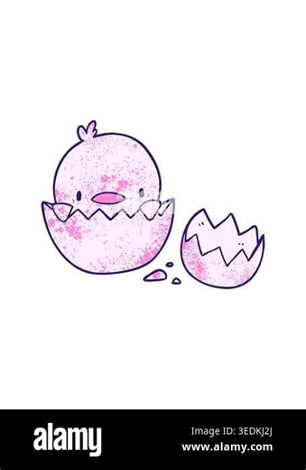 shaking motion animation of cute cartoon chick hatching from egg Stock Video Footage - Alamy