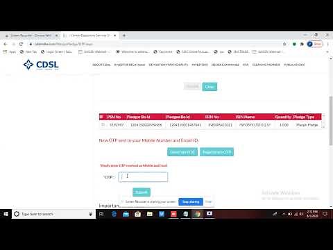 Margin Pledge OTP Process for CDSL clients