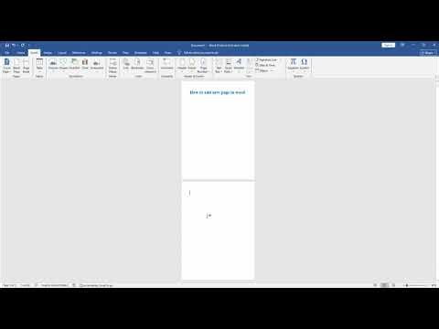 How to add new page in word
