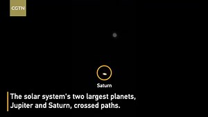 4.3K views · 156 reactions | The video shows Jupiter and Saturn's great conjunction as seen from Gurgaon, India on Monday evening. The rare event happened when the two largest planets in our solar system came closer together than they have been in 400 years. | CGTN | Facebook