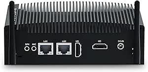 BASAORO Industrial PC Win 11 Pro i5, Fanless Mini PC Industrial, 16GB RAM 256GB SSD Core i5 8350U, 2 RJ45 LAN, 2 HD 4K Display, 2 RS232 COM, 8 USB, WiFi, BT, Linux, Mini Desktop Computer