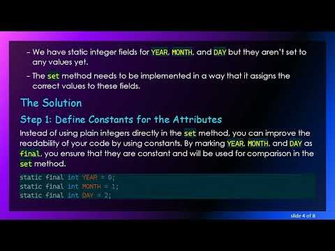 How to Assign Values to Attributes by Passing Arguments Using the set Method in Java