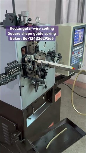 spring machine for rectangular wire coiling into square shape guide spring and sleeve spring