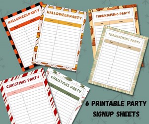 Printable Sign-up Sheets Bundle | Christmas, Halloween & Thanksgiving PDF Planner | Holiday Party Planning Templates - Etsy Canada