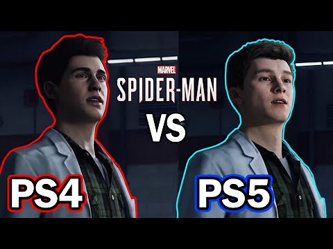 Peter Parker Face Comparison - PS4 VS PS5 Graphics (Marvel's Spider-Man)