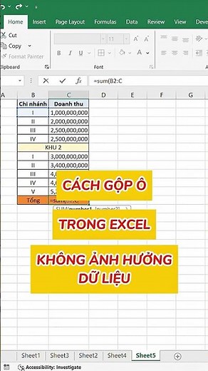 Cách gộp ô trong Excel mà không ảnh hưởng dữ liệu