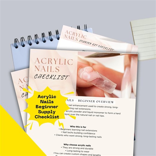 Acrylic Nail Starter Checklist | Beginner Nail Tech Supply List | Step-by-step Guide PDF - Etsy