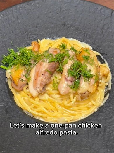 5-Min Easy Cleanup One-Pan Chicken Alfredo Pasta 🍝🤤 #pastarecipe #quickrecipe