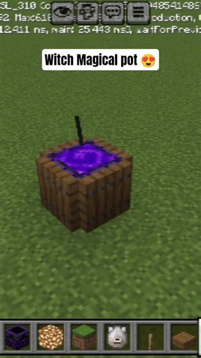 Witch Magical pot in Minecraft 😍 #youtubeshorts #ytshorts #minecraft #shorts #viral #trending