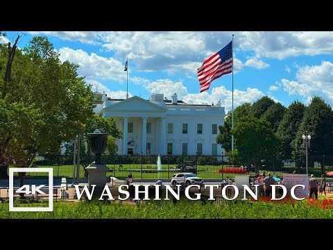 Washington DC Walking Tour ☀️ Streets and Views Near the White House | 4K