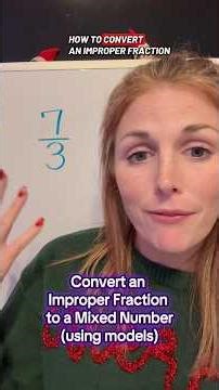 Convert an improper fraction to a mixed number using models #maths #math #mathsteacher #mathstricks