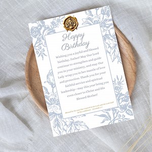 Catholic Priest Birthday Card: Elegant Floral Design (PDF) - Etsy