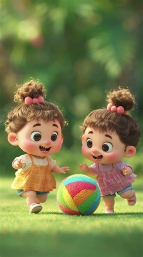 Five tiny hearts, one green park, and endless laughter 💚 A moment of pure childhood joy in 3D.