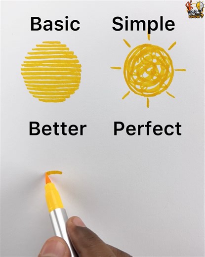 95K views · 393 reactions | Drawing a Sun - Basic vs Perfect | Did you know? | Facebook
