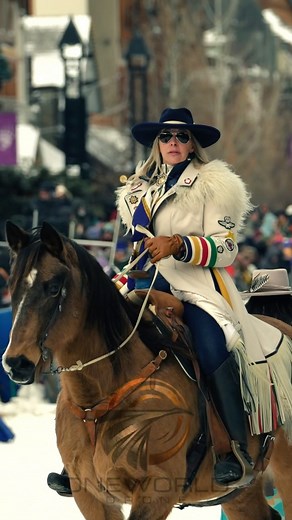“A cowgirl stands up for what’s right, even if she stands alone.” – Unknown #cowgirl#skijor#horse | One World Drone